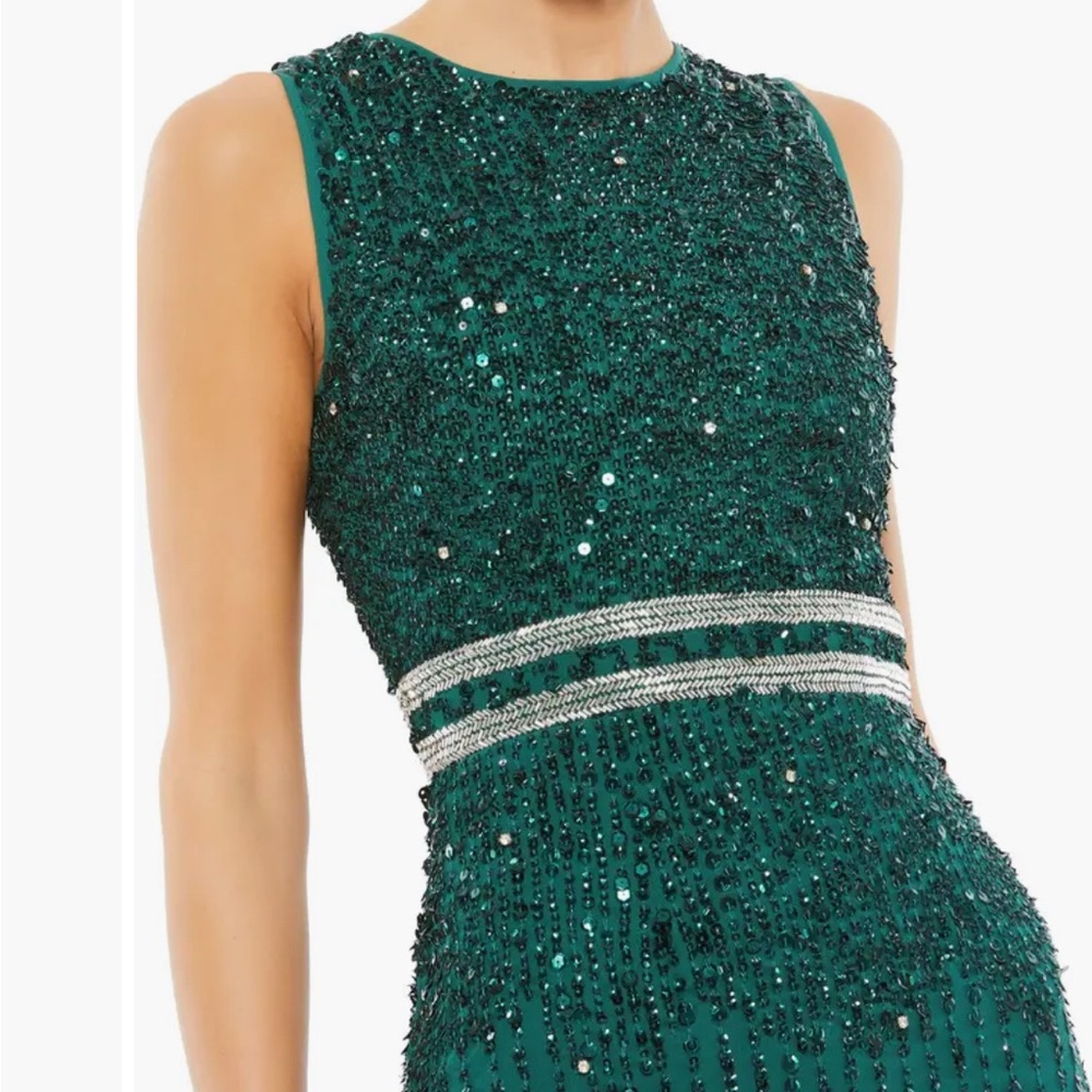 Sleeveless High Neck Beaded Midi Sheath Dress ( Bead missing )